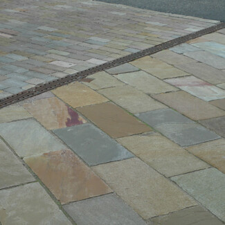 olive sandstone sandsten byrenovering fortov og kørebane natursten