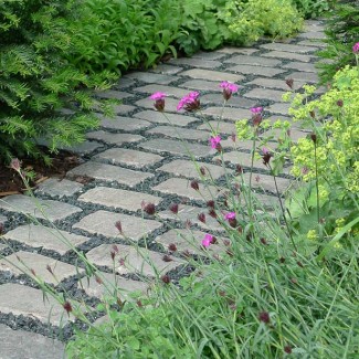 slidte rumlede brosten natursten sandsten Sandstone
